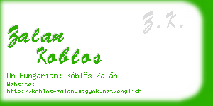 zalan koblos business card