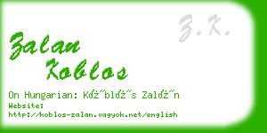 zalan koblos business card